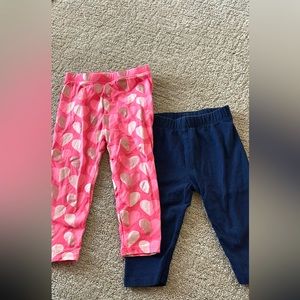 Baby GAP leggings.Navy pair are cropped.Very good used condition.No wear/holes